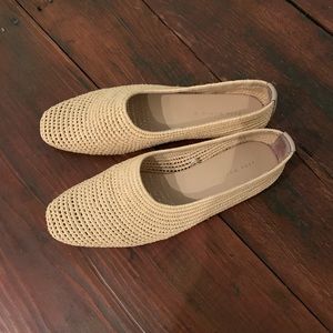 Zara woven square toe shoe
